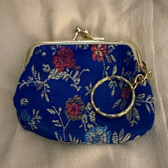 Handbags - Floral Blue Coin Purse